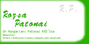 rozsa patonai business card